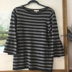 Benedetta B Striped Flared Bell Sleeve Sweater
